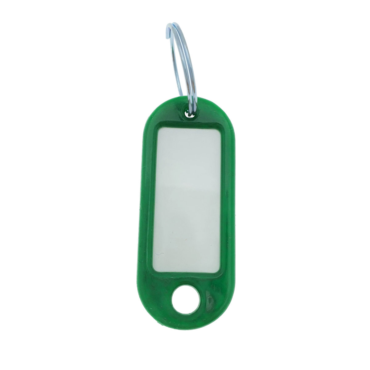 Breloc verde intens cu eticheta identificare si inel de prindere, Key Ring Tag, 52 x 22 mm, din plastic [2]