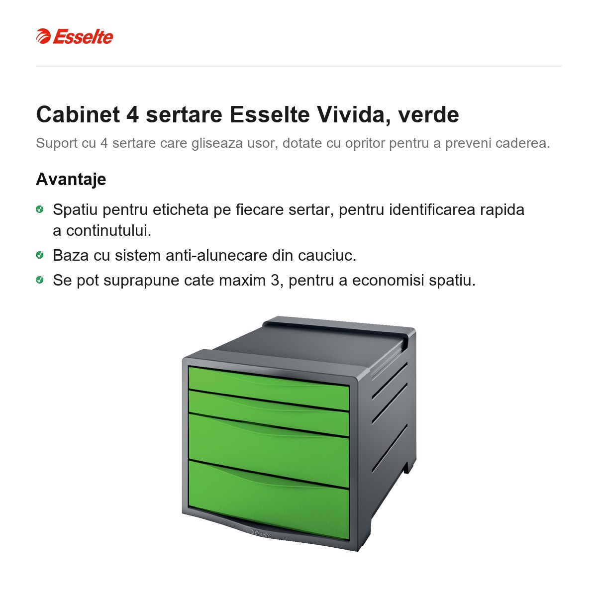 Cabinet 4 sertare Esselte Vivida, verde [2]