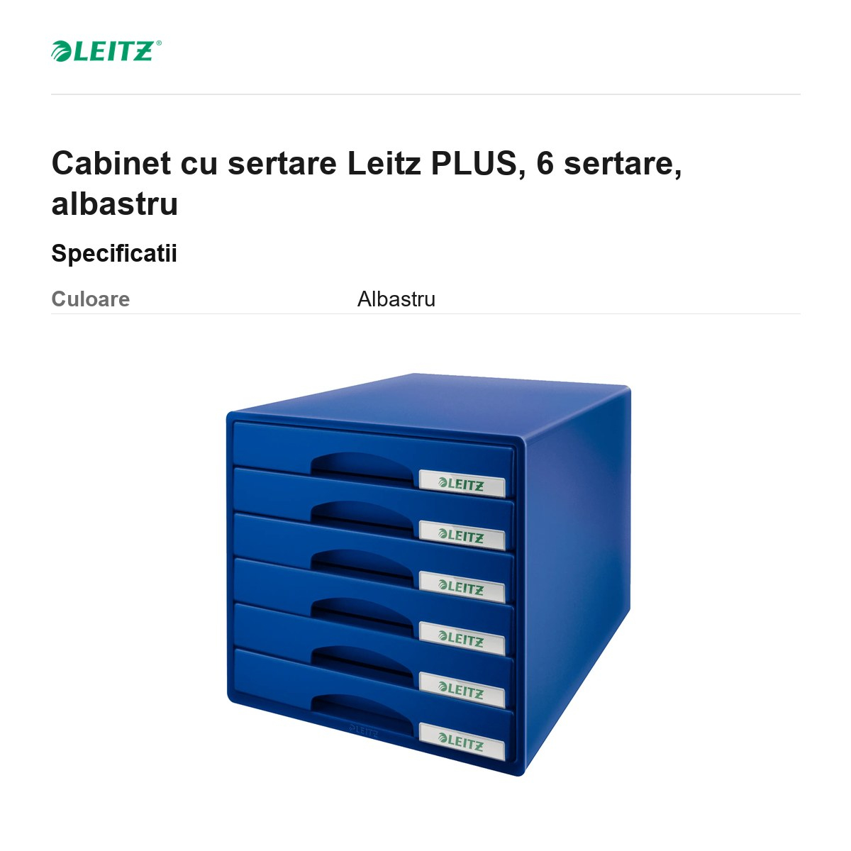 Cabinet cu sertare Leitz PLUS, 6 sertare, albastru [3]
