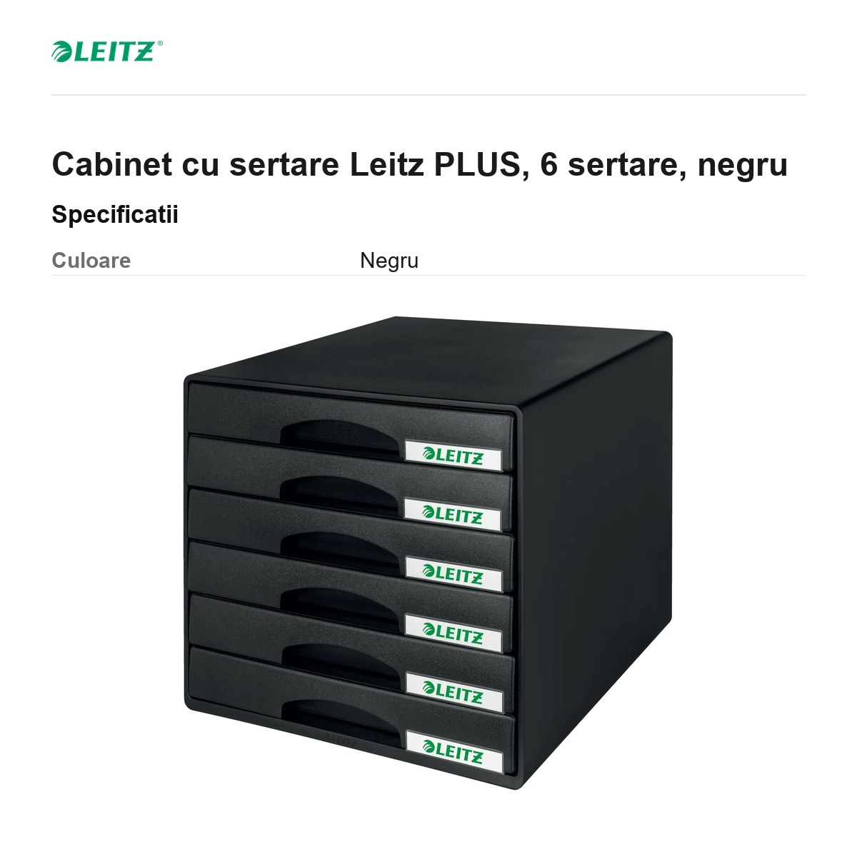 Cabinet cu sertare Leitz PLUS, 6 sertare, negru [3]