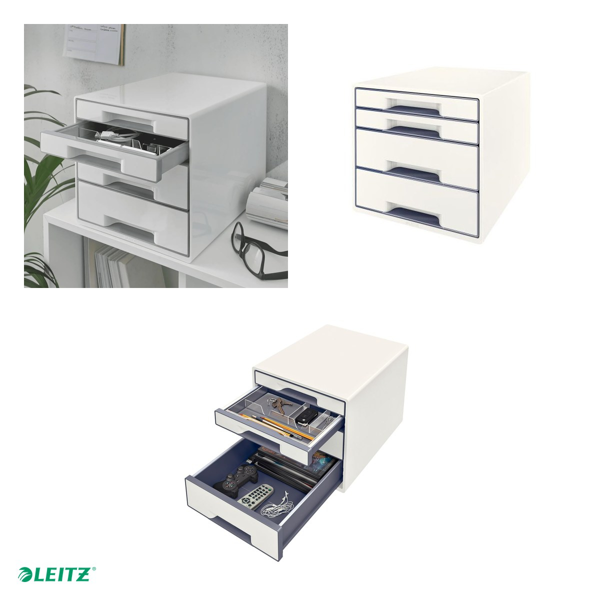 Cabinet cu sertare Leitz WOW, 4 sertare, alb [4]