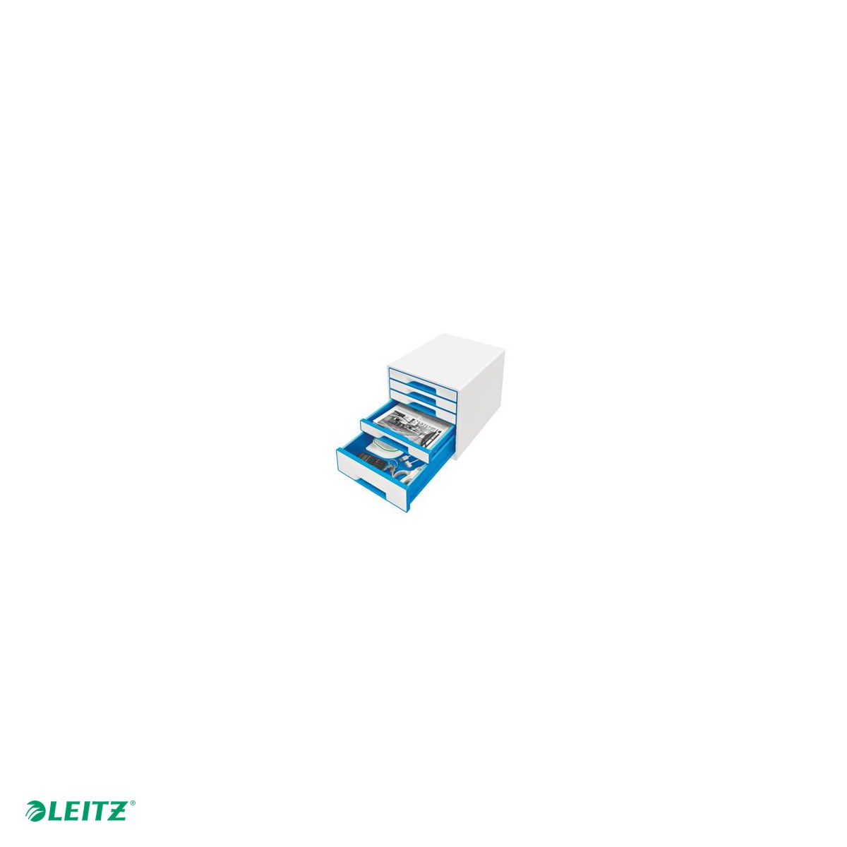 Cabinet cu sertare Leitz WOW, 5 sertare, albastru [4]