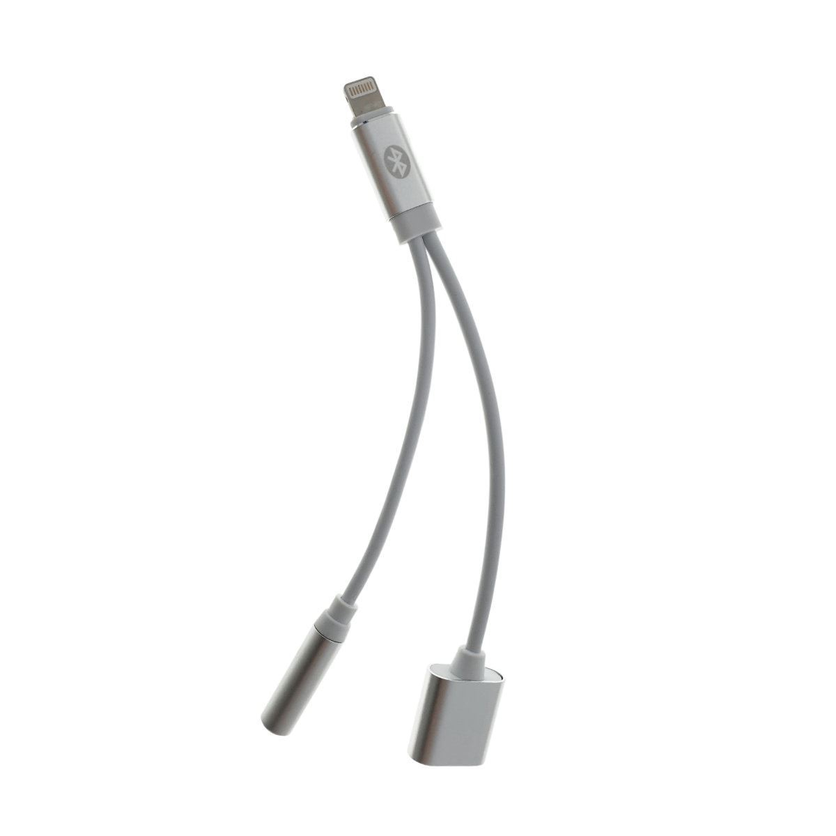 Cablu adaptor 3in1 lightning la jack 3.5mm, incarcare lightning si bluetooth, lungime 10cm [6]