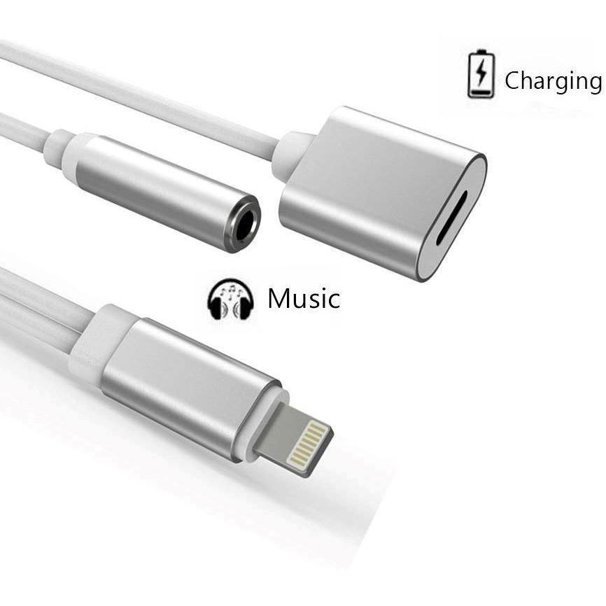 Cablu adaptor 3in1 lightning la jack 3.5mm, incarcare lightning si bluetooth, lungime 10cm [8]