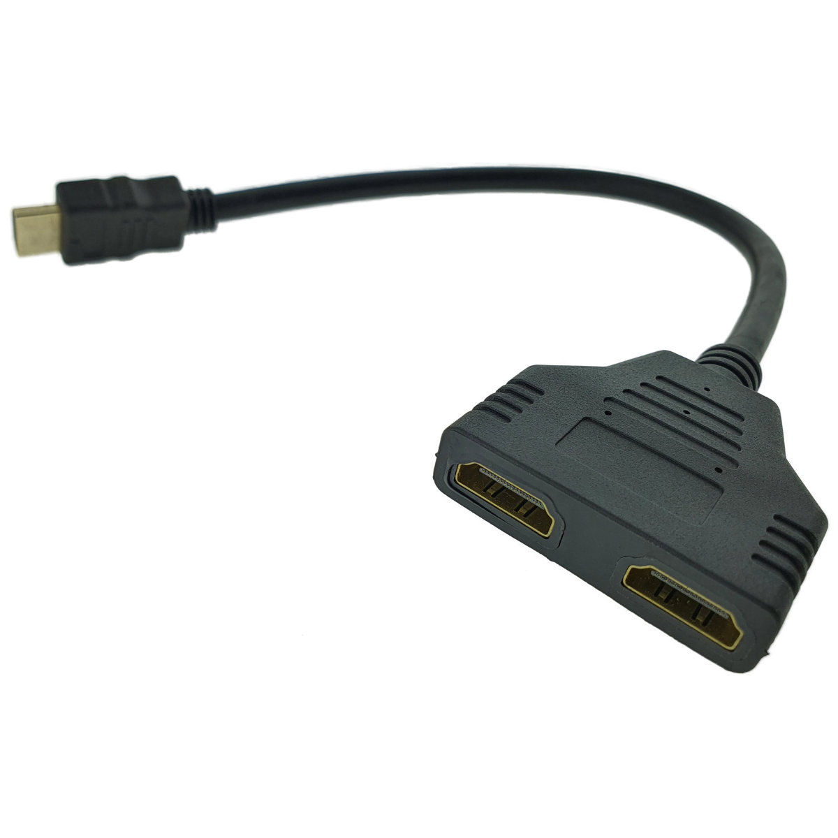 Cablu adaptor HDMI splitter, conector HDMI tata la 2 porturi HDMI mama, ADAPTHDMI, pasiv, 25 cm, negru [2]
