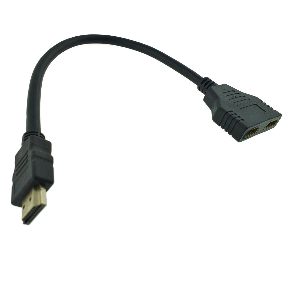 Cablu adaptor HDMI splitter, conector HDMI tata la 2 porturi HDMI mama, ADAPTHDMI, pasiv, 25 cm, negru [5]