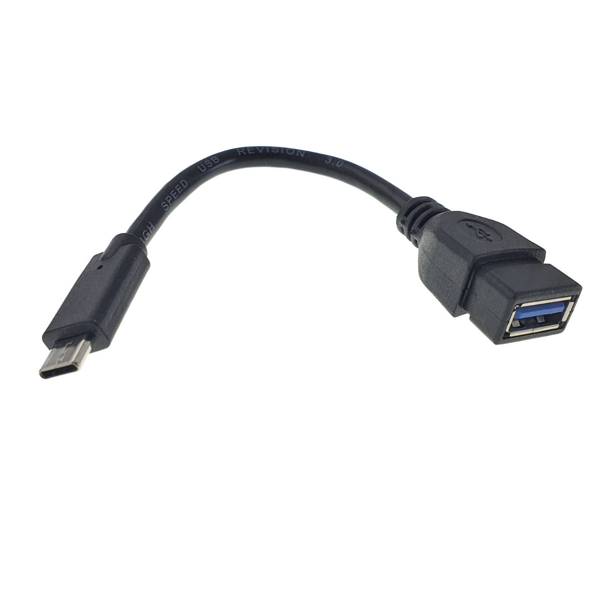 Cablu adaptor OTG , Cablexpert 09755, USB 3.0 mama la USB tip C tata, lungime 10 cm, negru [1]