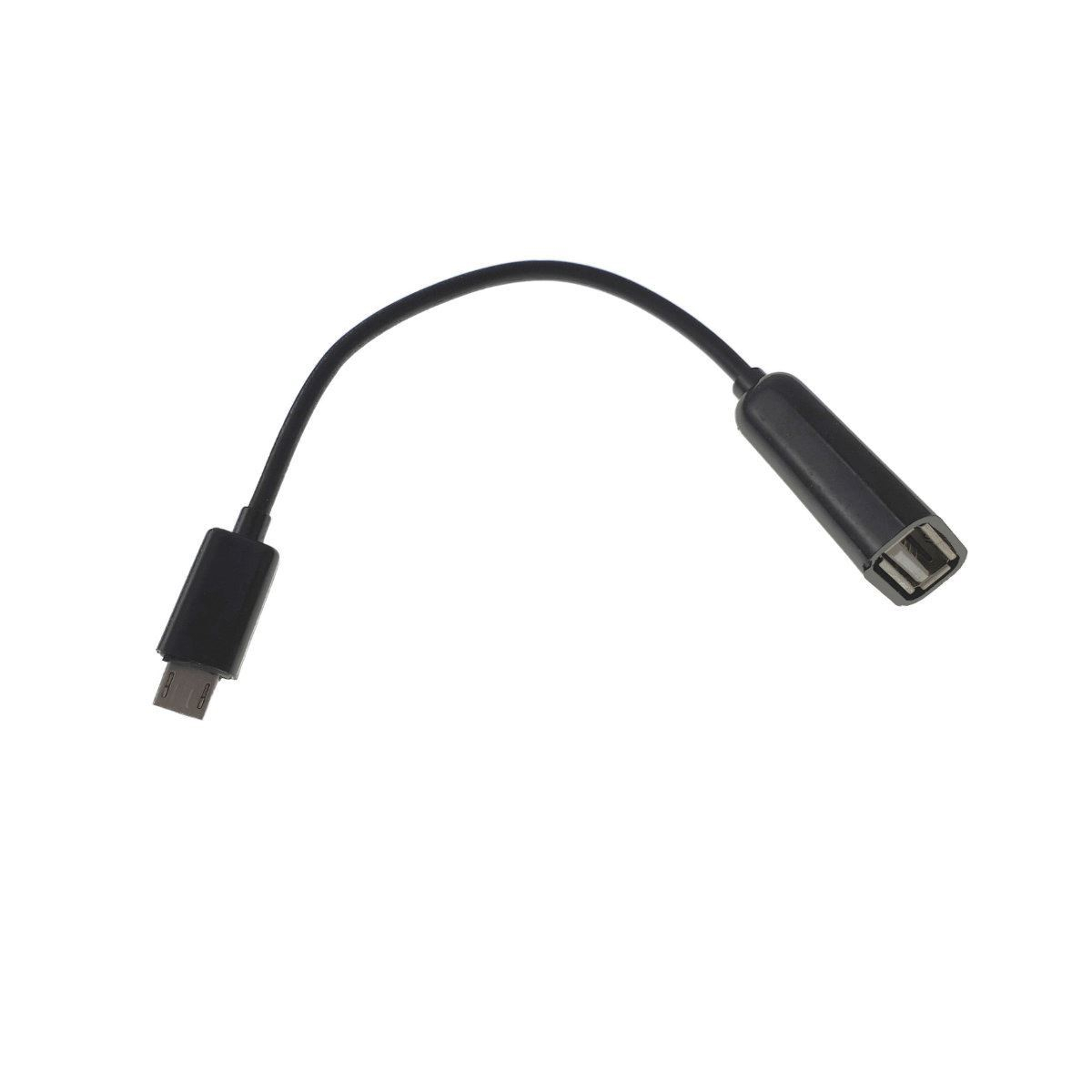 Cablu adaptor OTG USB 2.0 mama la microUSB tata,10 cm,negru [4]