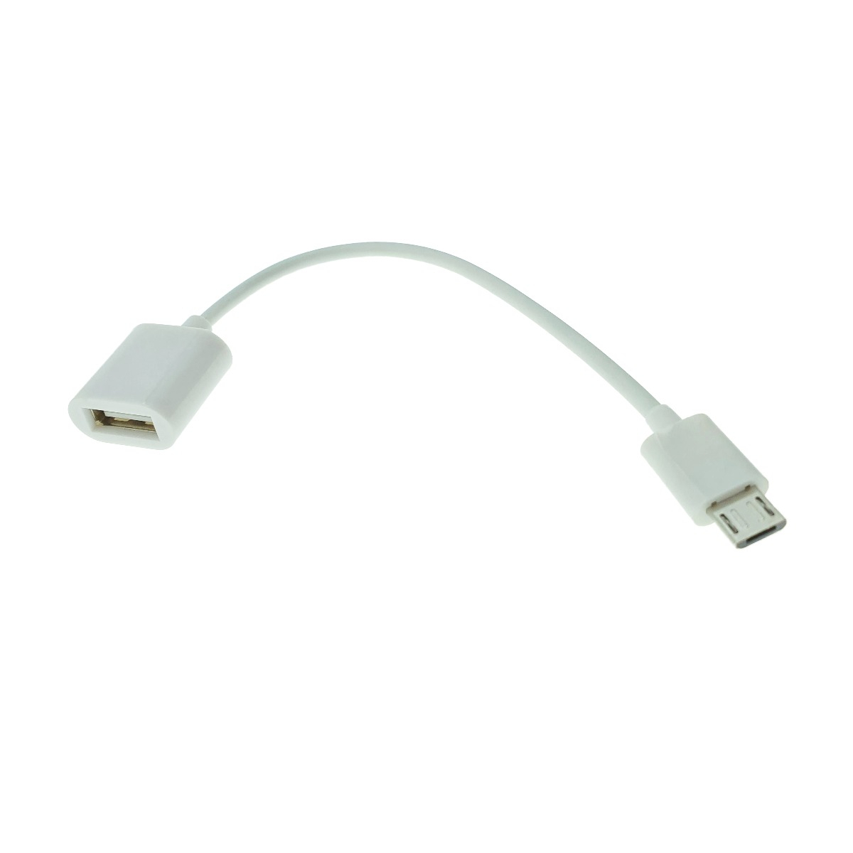 Cablu adaptor OTG USB 2.0 mama la microUSB tata, 12 cm, alb [8]