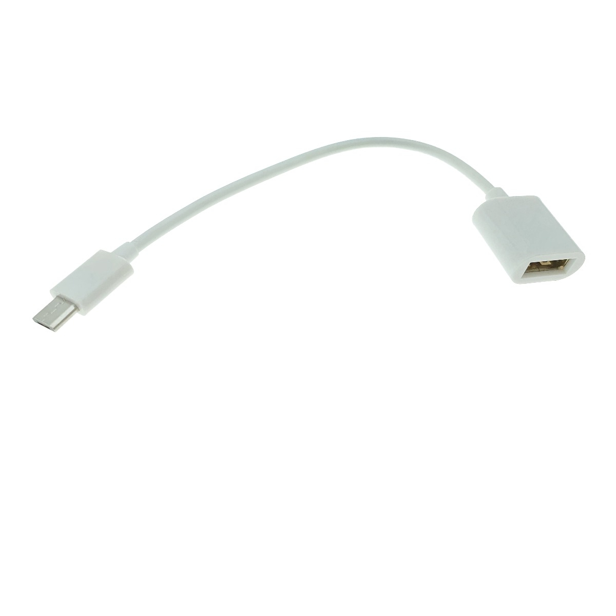 Cablu adaptor OTG USB 2.0 mama la microUSB tata, 12 cm, alb [10]
