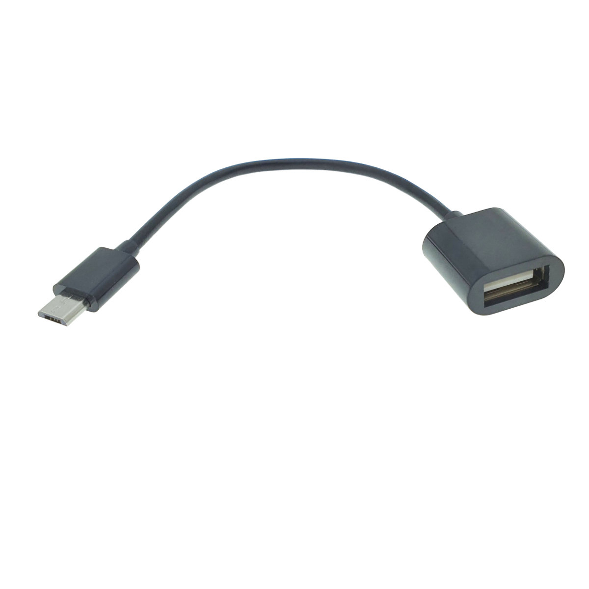 Cablu adaptor OTG USB 2.0 mama la microUSB tata, 12 cm, negru [8]