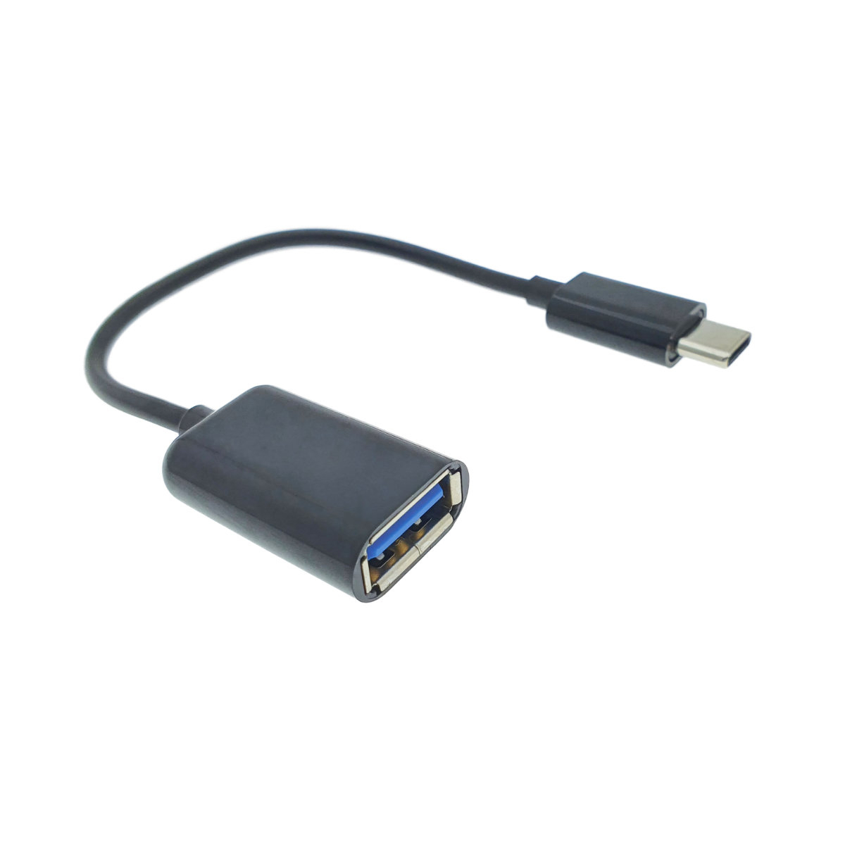 Cablu adaptor OTG USB 2.0 mama la USB tip C tata, lungime 11 cm, negru [6]