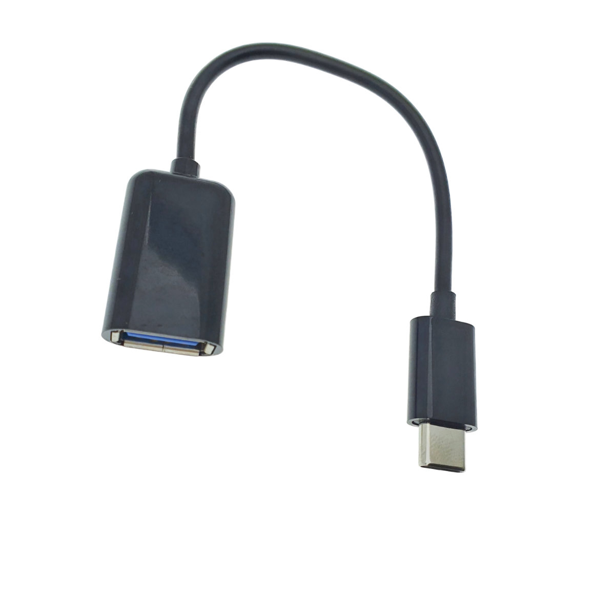 Cablu adaptor OTG USB 2.0 mama la USB tip C tata, lungime 11 cm, negru [9]