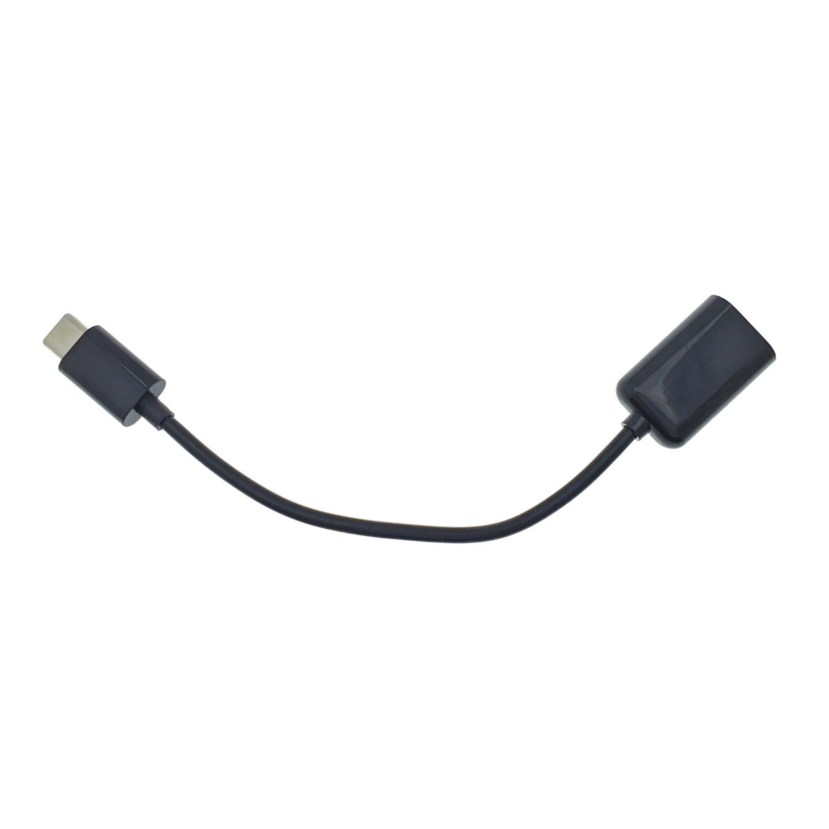 Cablu adaptor OTG USB 2.0 mama la USB tip C tata, lungime 11 cm, negru [2]