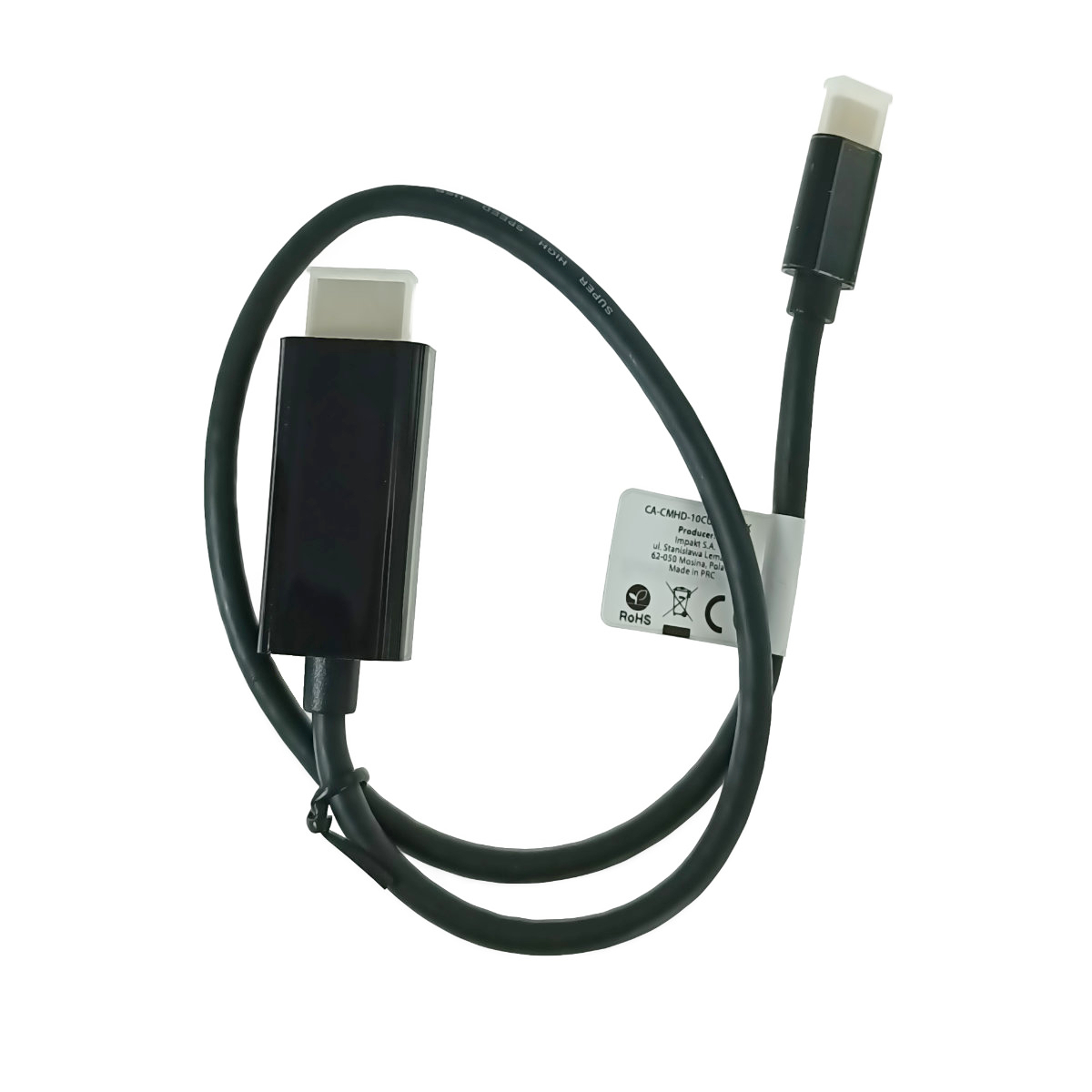 Cablu adaptor USB-C tata la HDMI tata, USB 3.2 gen.2, HDMI 2.0, Lanberg 43675, FHD-144Hz, 4K-60Hz, 18Gb/s, 50cm, negru [2]