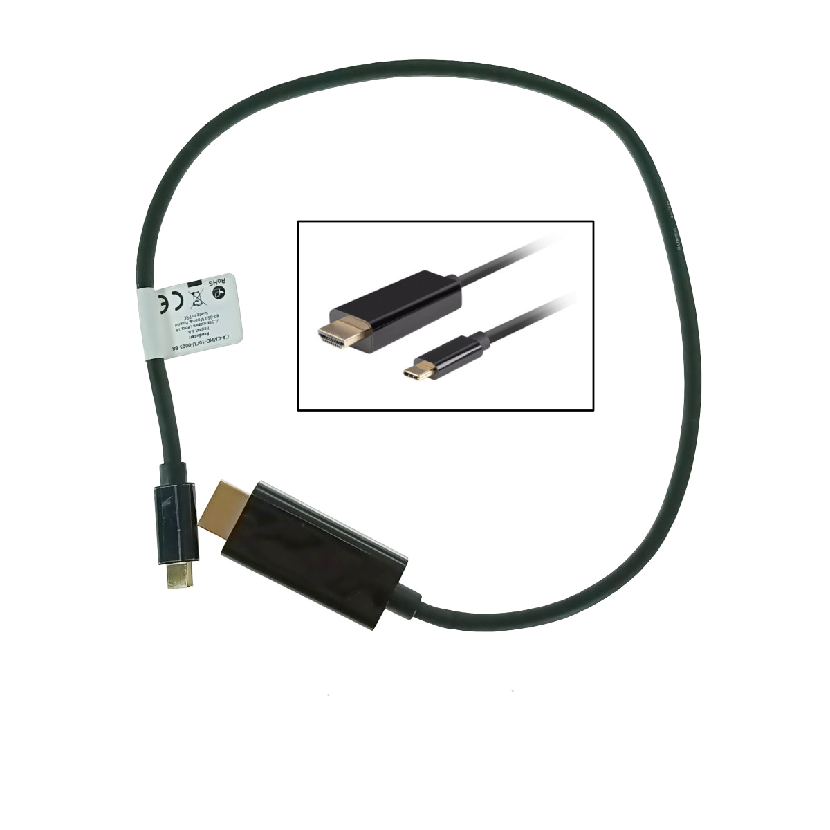 Cablu adaptor USB-C tata la HDMI tata, USB 3.2 gen.2, HDMI 2.0, Lanberg 43675, FHD-144Hz, 4K-60Hz, 18Gb/s, 50cm, negru [4]