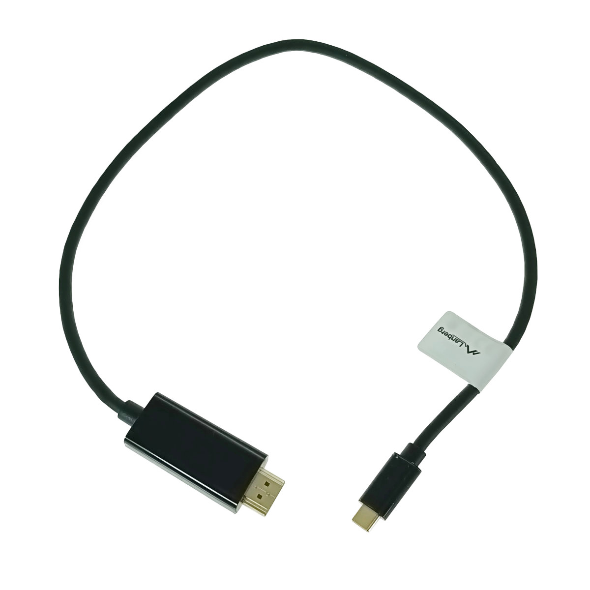Cablu adaptor USB-C tata la HDMI tata, USB 3.2 gen.2, HDMI 2.0, Lanberg 43675, FHD-144Hz, 4K-60Hz, 18Gb/s, 50cm, negru [1]