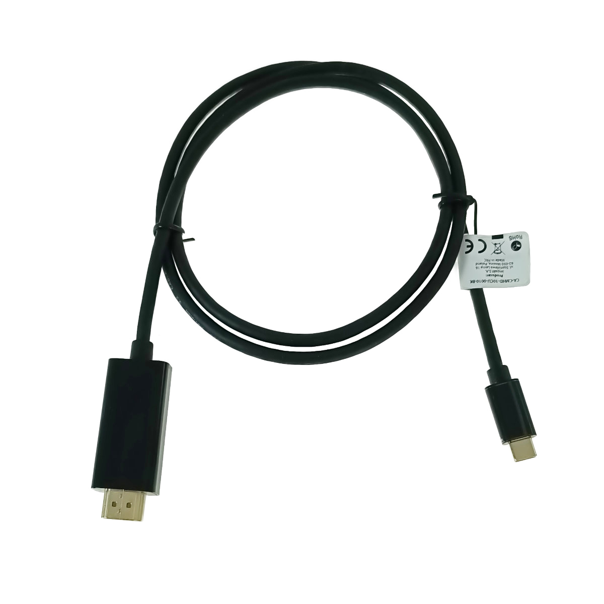 Cablu adaptor USB-C tata la HDMI tata, USB 3.2 gen.2, HDMI 2.0, Lanberg 43676, FHD-144Hz, 4K-60Hz, 18Gb/s, 100cm, negru [1]
