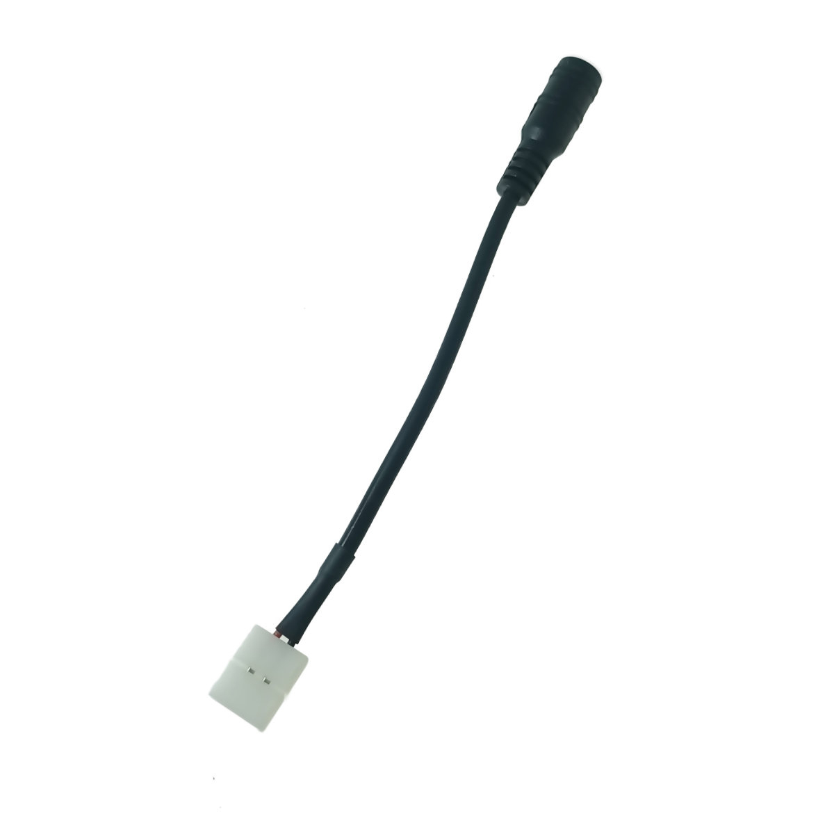 Cablu alimentare benzi Led 8mm, cu conector 2.1/5.5mm mama la conexiune 2 pini, lungime 15cm, negru [1]