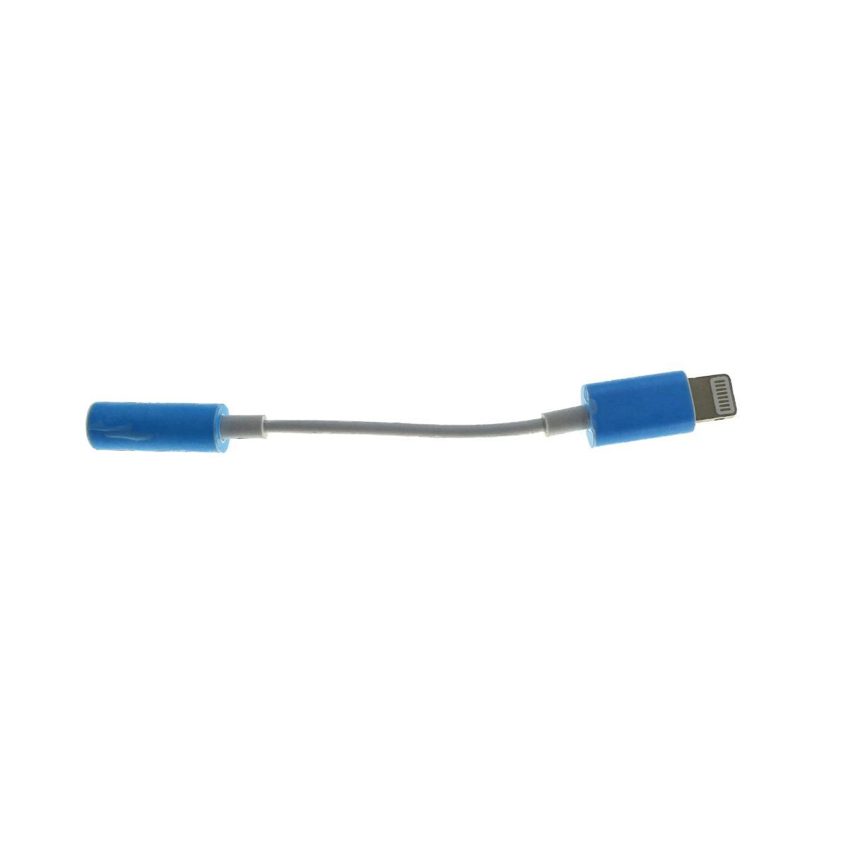 Cablu audio adaptor iPhone7, jack 3.5mm mama la Apple 8 pini Lightning tata, casti audio, albastru [2]