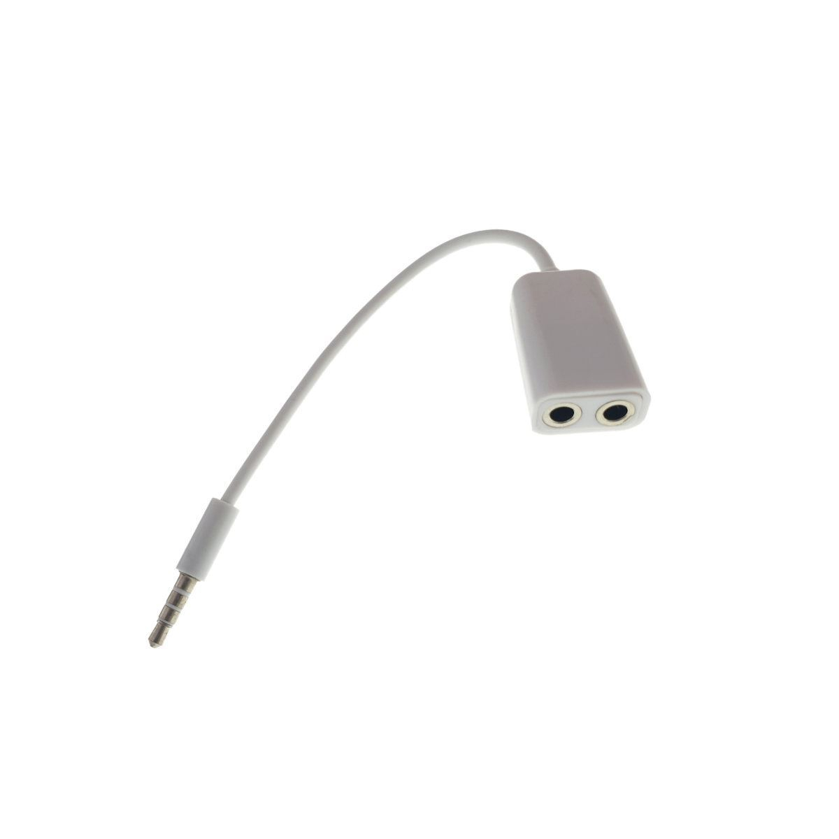 Cablu audio adaptor Jack 3.5mm 4 pin tata la 2 x Jack 3.5mm 3 pin mama, lungime 10cm, alb [5]