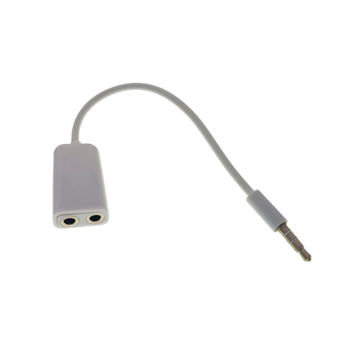 Cablu audio adaptor Jack 3.5mm 4 pin tata la 2 x Jack 3.5mm 3 pin mama, lungime 10cm, alb [4]
