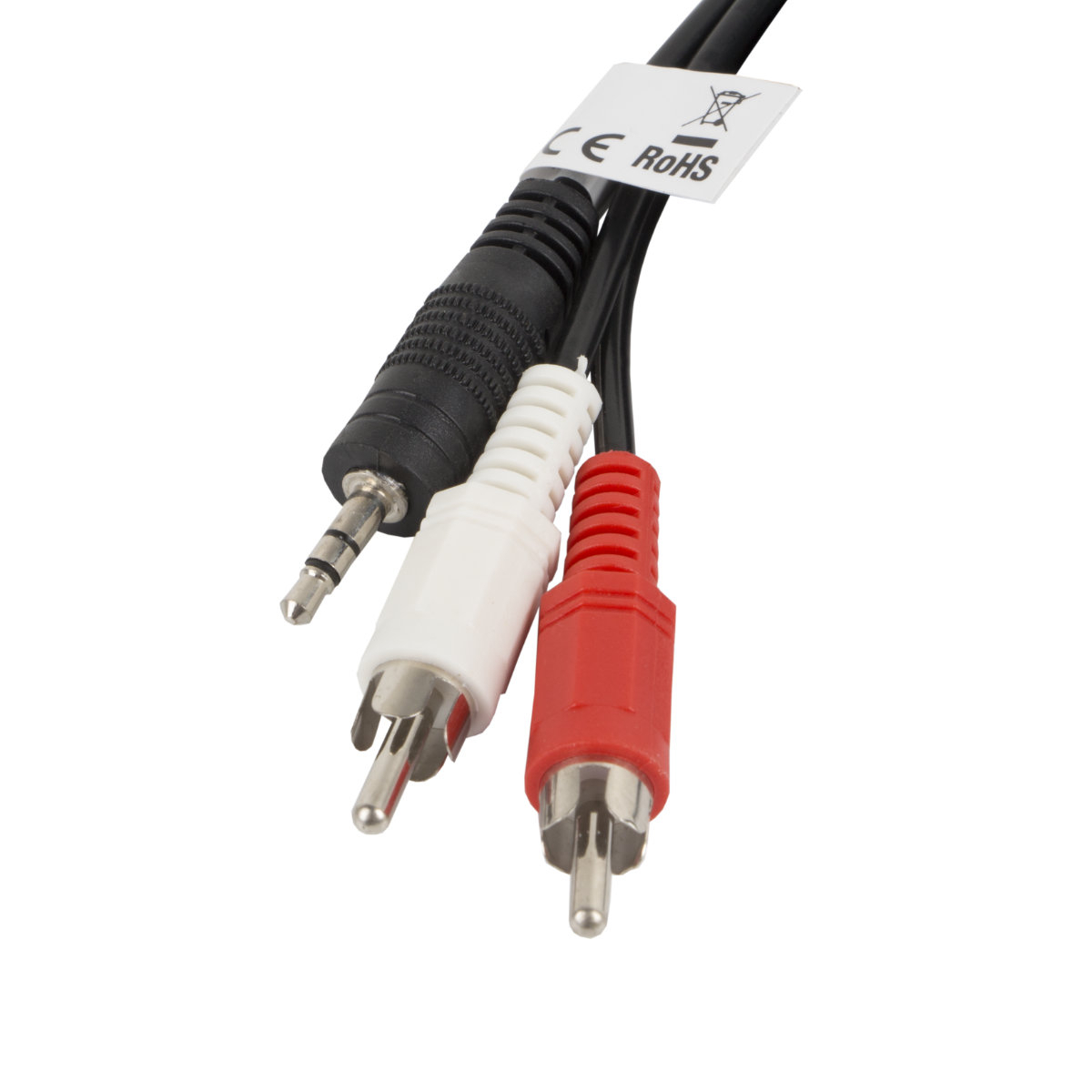 Cablu audio jack 3.5 mm 3 pin tata la 2 x RCA, 2 m, Lanberg 41402, stereo, negru [2]