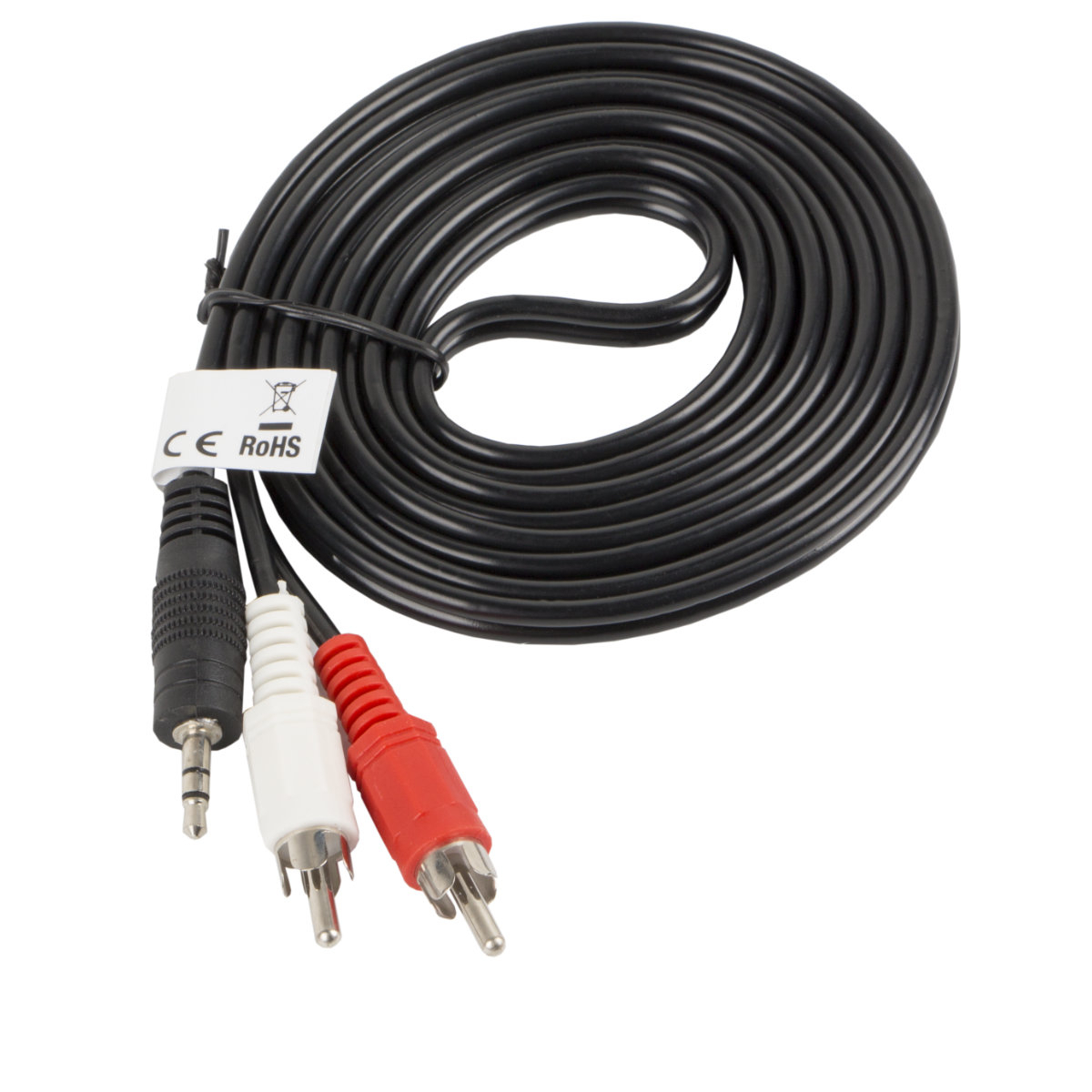 Cablu audio jack 3.5 mm 3 pin tata la 2 x RCA, 2 m, Lanberg 41402, stereo, negru [4]