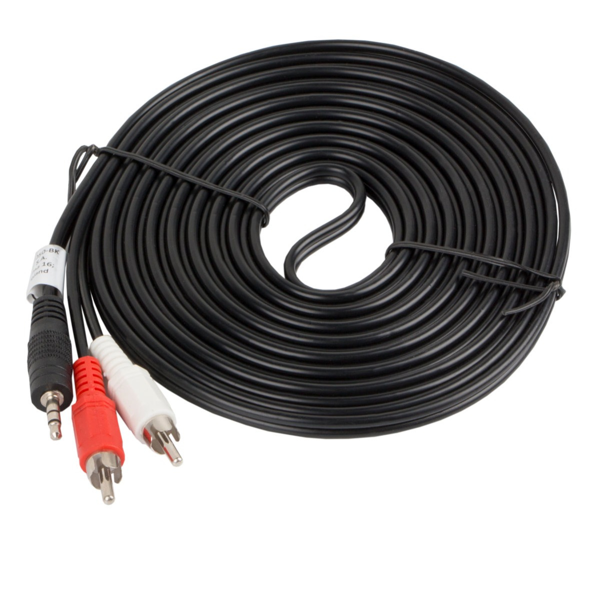 Cablu audio jack 3.5 mm 3 pin tata la 2 x RCA, 5 m, Lanberg 41404, stereo, negru [1]