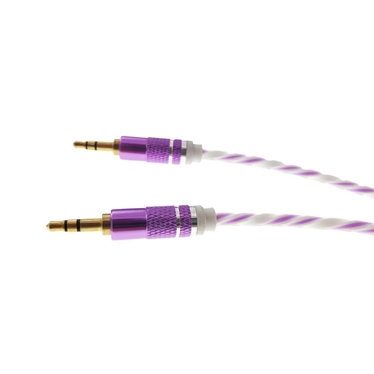 Cablu Audio jack 3.5mm tata - jack 3.5mm tata,stereo,1m,siliconic,alb cu mov [8]