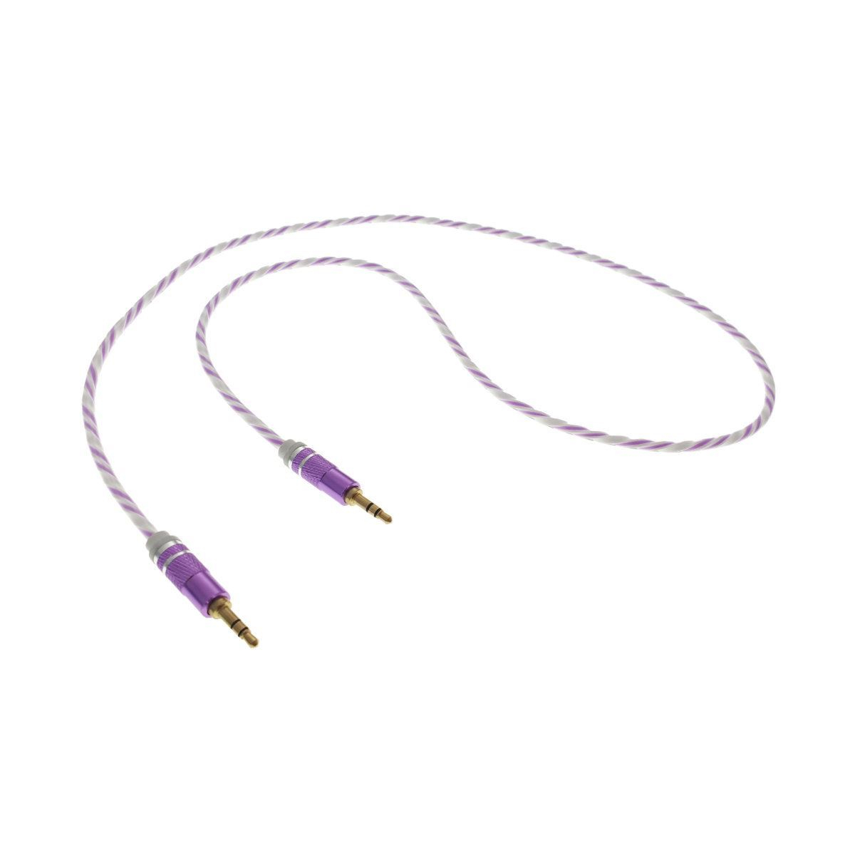 Cablu Audio jack 3.5mm tata - jack 3.5mm tata,stereo,1m,siliconic,alb cu mov [5]