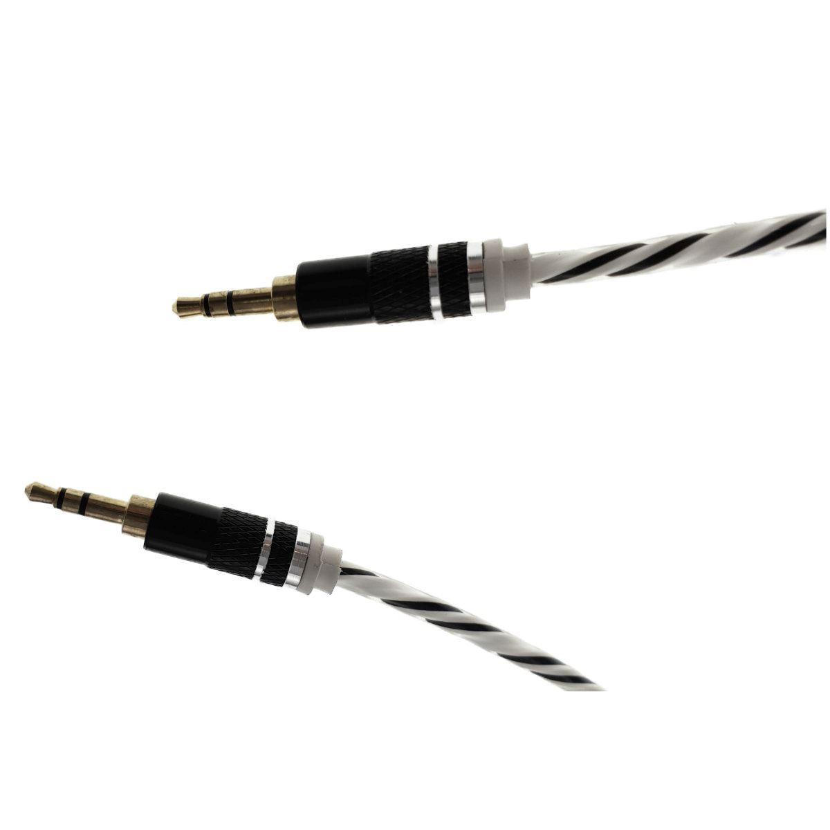 Cablu Audio jack 3.5mm tata - jack 3.5mm tata,stereo,1m,siliconic,alb cu negru [4]