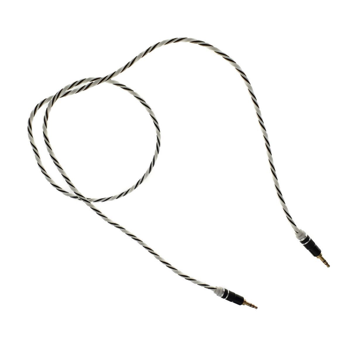 Cablu Audio jack 3.5mm tata - jack 3.5mm tata,stereo,1m,siliconic,alb cu negru [3]