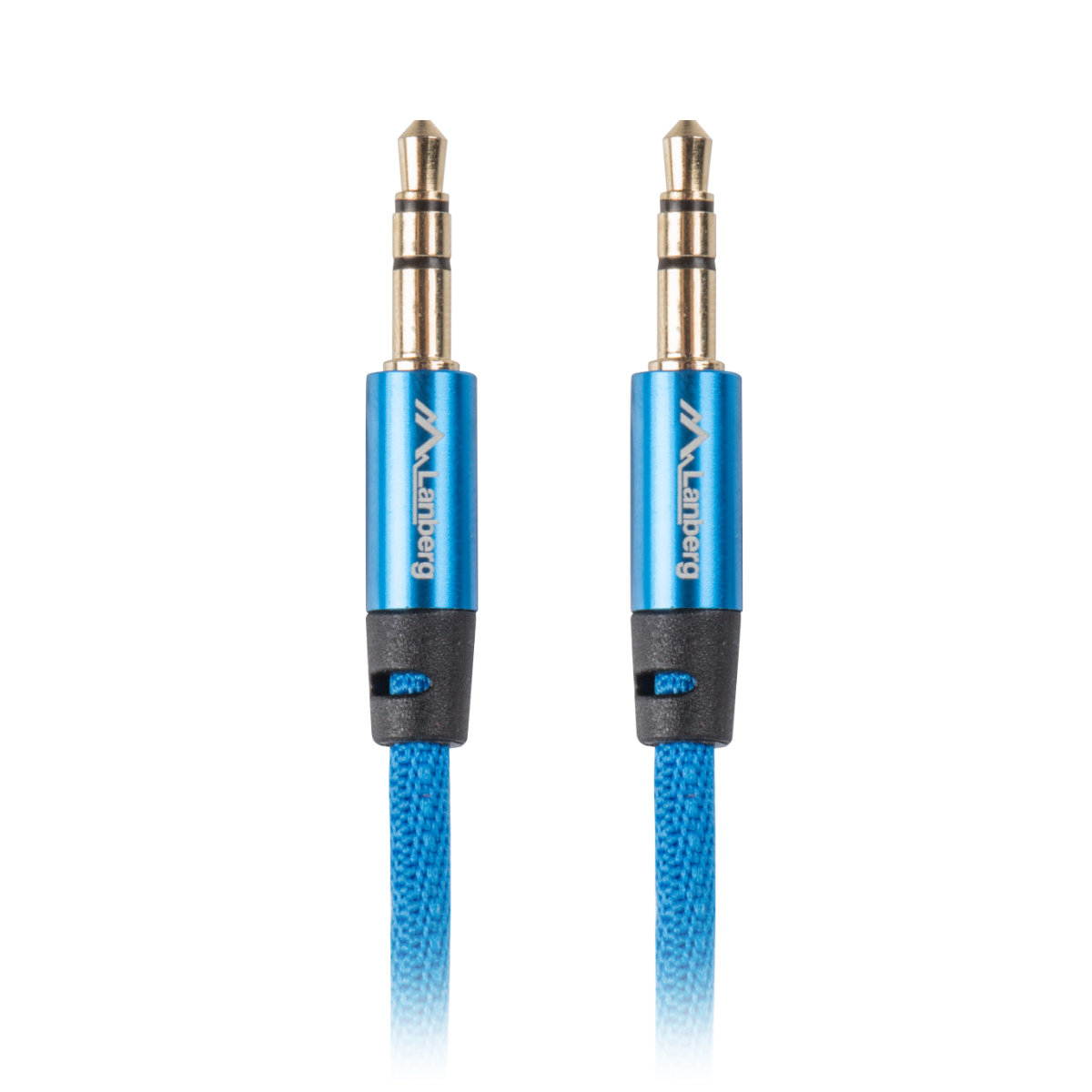 Cablu audio premium, lungime 2 m, jack 3.5 mm tata la jack 3.5 mm tata, Lanberg 41628, cu invelis textil, 3 pini, stereo, albastru [1]