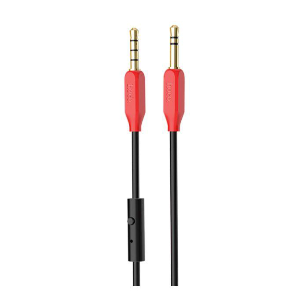 Cablu audio stereo cu microfon, lungime 1 m, Hoco UPA12 AUX, conectori jack 3.5mm tata cu 4 pini si 3 pini, negru [2]