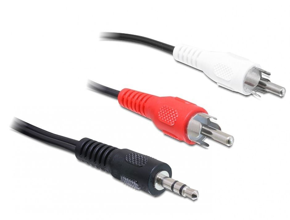 Cablu audio stereo jack 3.5mm la 2xRCA , lungime 1.5m,negru [2]
