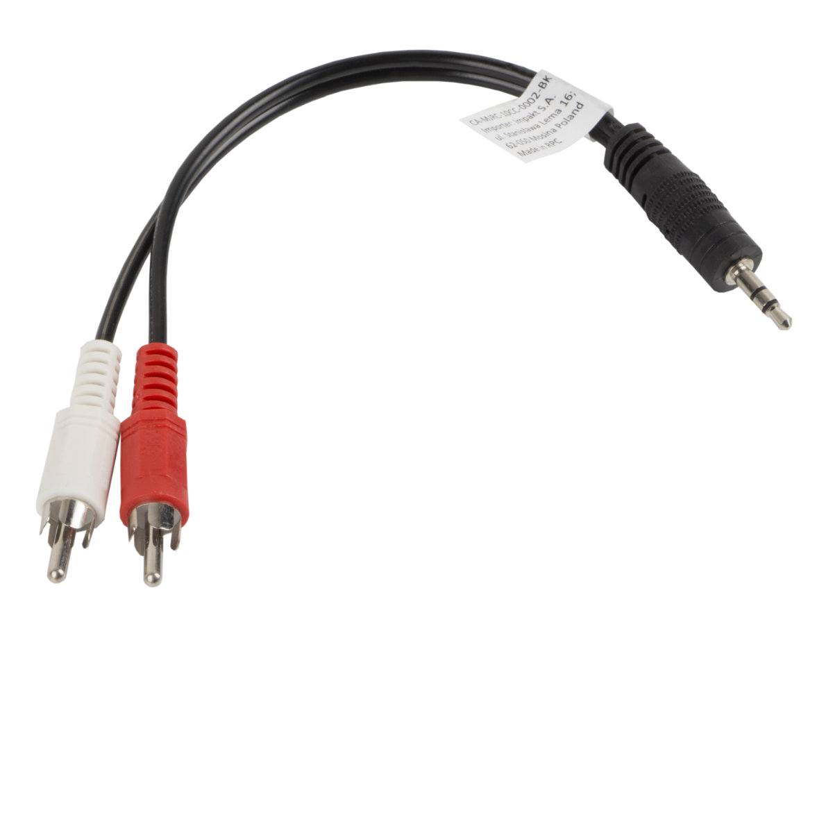 Cablu audio stereo jack 3.5mm tata 3-pin la 2 X RCA tata, Lanberg 41403, lungime 20 cm, negru [5]
