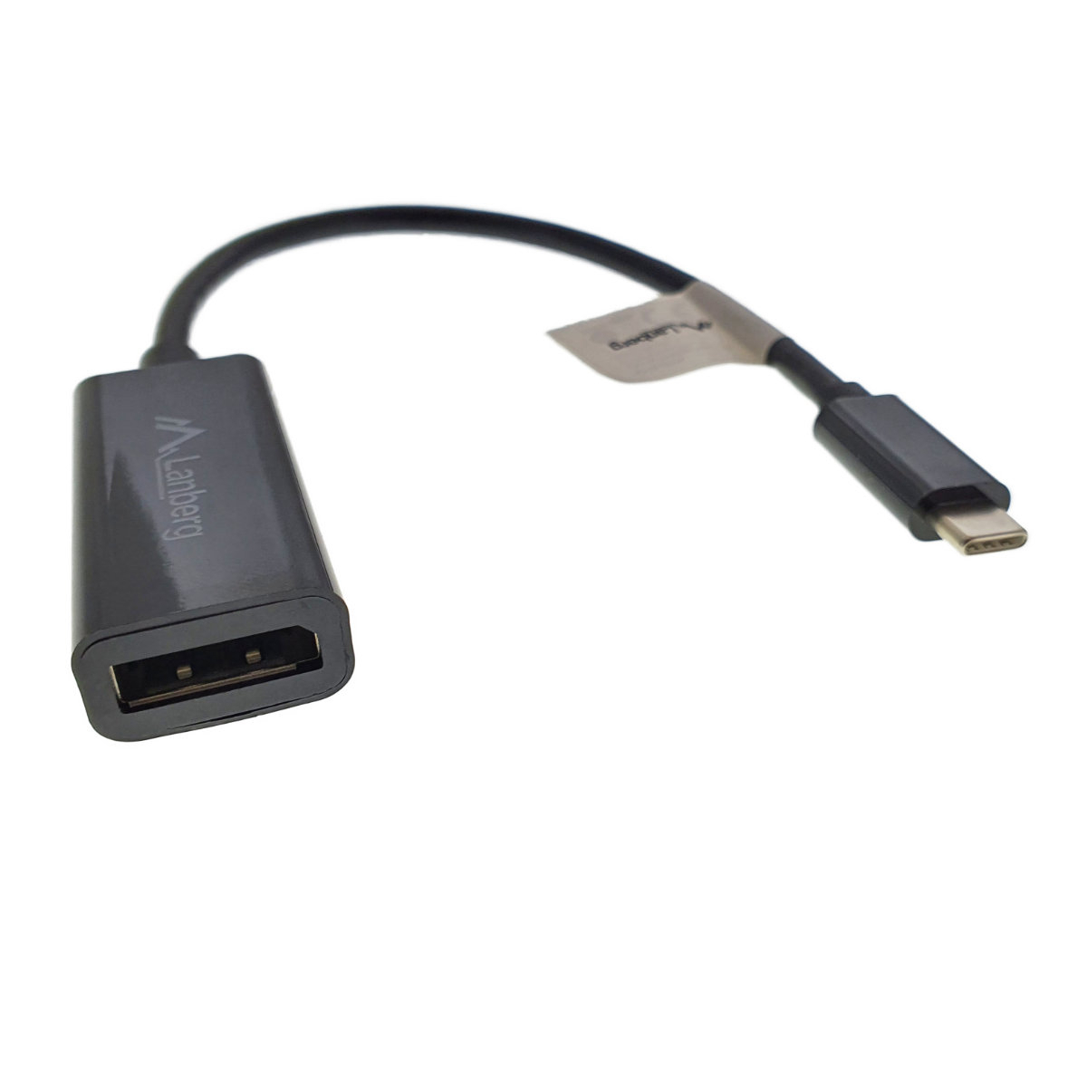 Cablu convertor cu adaptor, Lanberg 41849, conector USB 3.1 tip C tata la DisplayPort mama, lungime 15cm, negru [1]