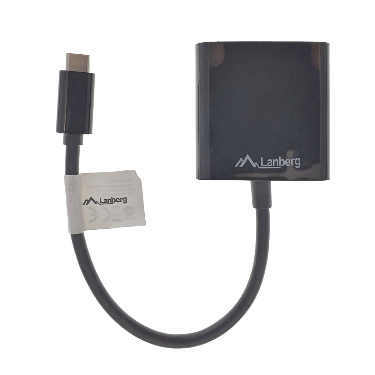 Cablu convertor cu adaptor, Lanberg 41851, conector USB 3.1 tip C tata la DVI (24+5) mama, lungime 15cm, negru [8]