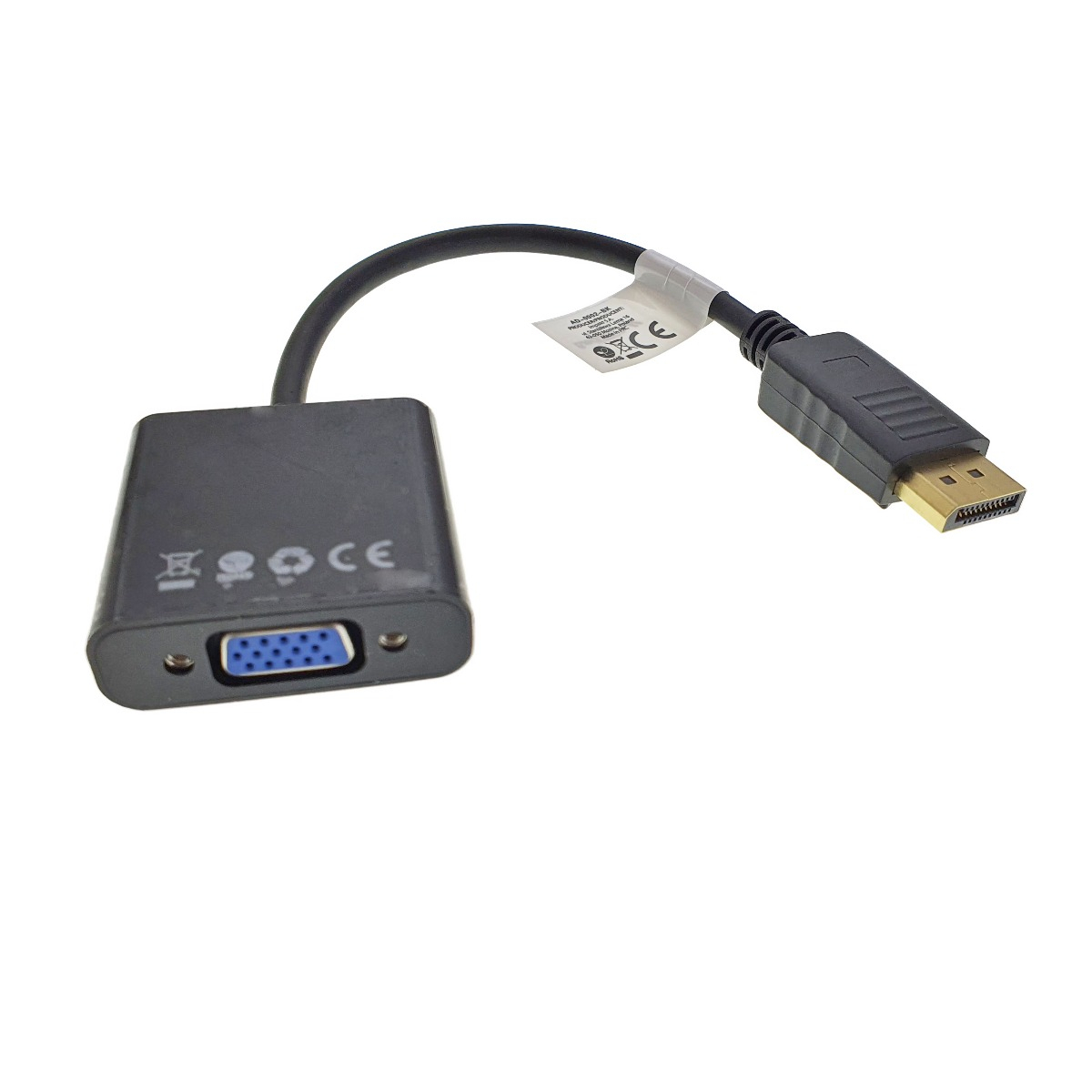 Cablu cu adaptor, Lanberg 40865, DisplayPort tata la VGA mama, lungime 20 cm, rezolutie Full HD 1080p la 60Hz, negru [6]