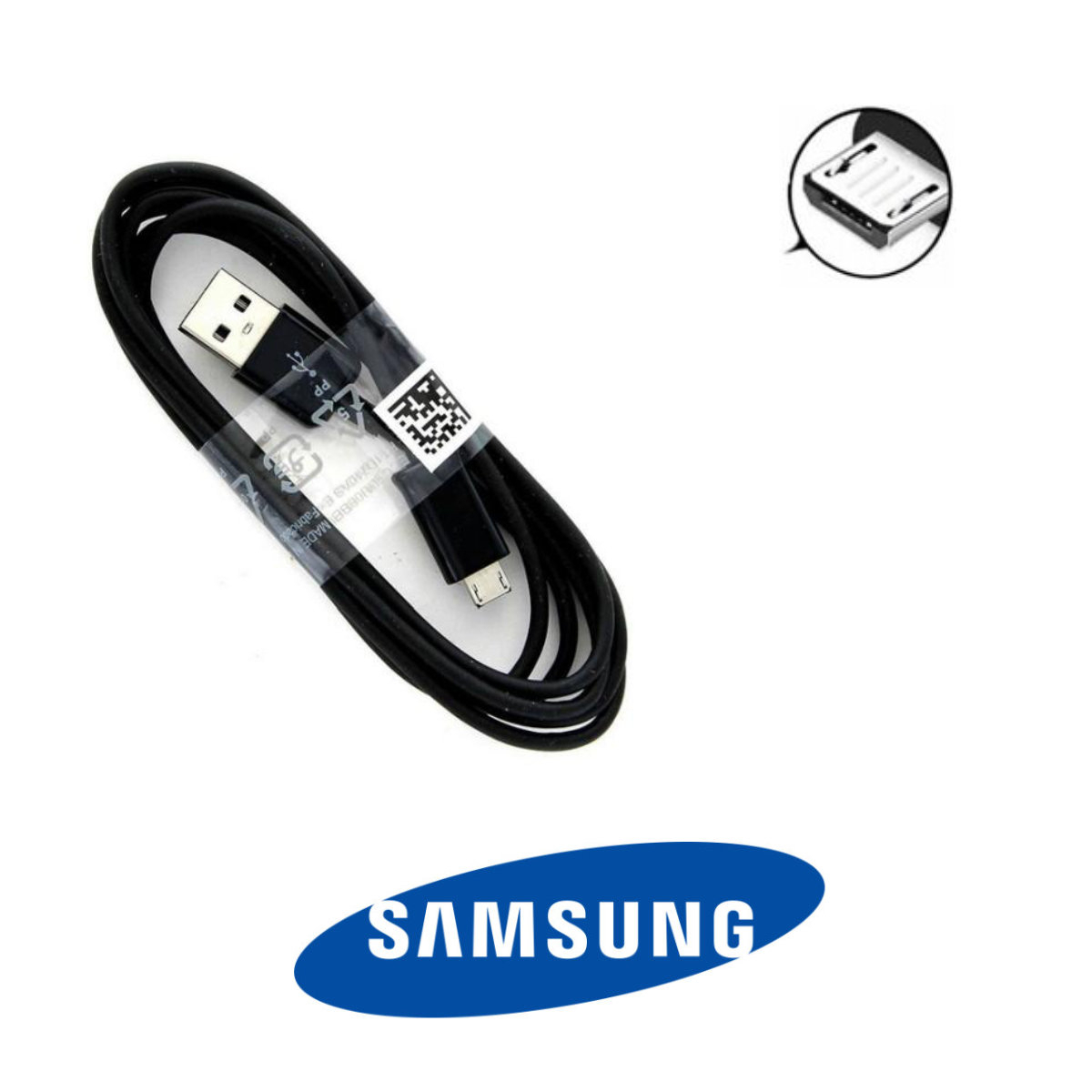 Cablu cu conectare USB tip A tata la microUSB tata, Samsung ECB-DU4EWE, lungime 1.5 m, bulk, negru [3]