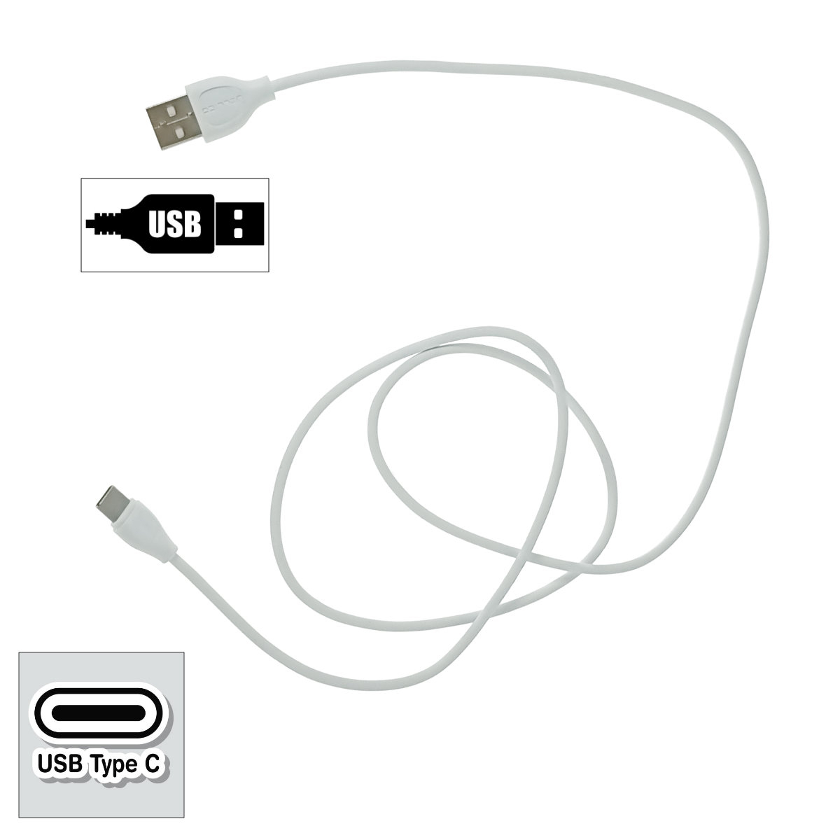 Cablu cu conectori USB-A tata la USB-C tata, 3.1A, lungime 100cm, Jellico YG-10 92131, incarcare, transfer date, alb [4]