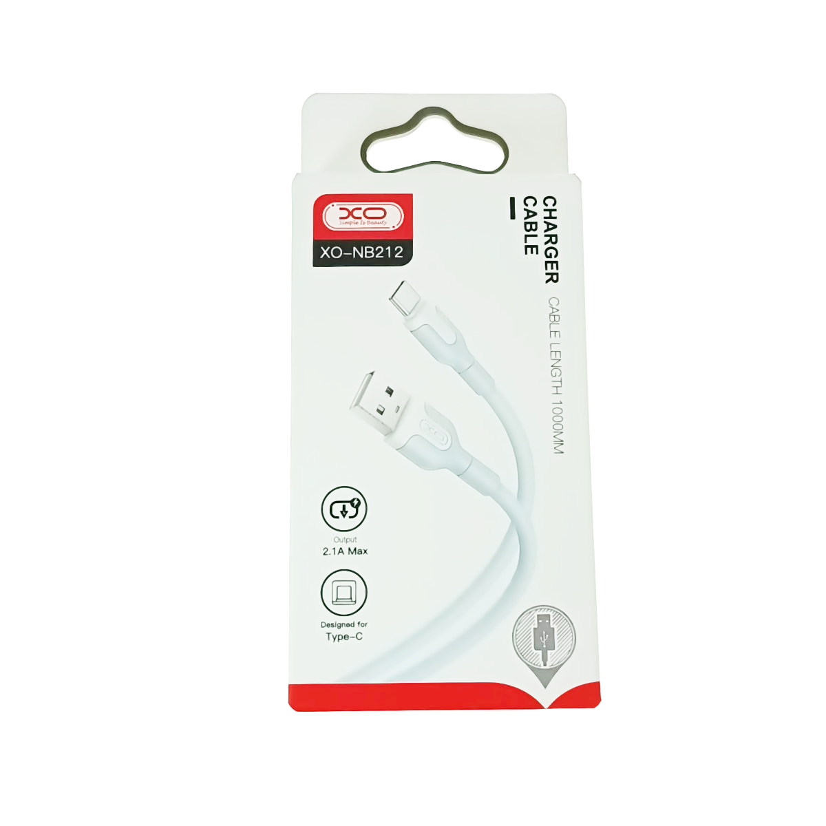 Cablu cu conectori USB-A tata la USB-C tata, XO NB212 82774, incarcare, transfer date, 2.1A, lungime 100cm, albastru [5]