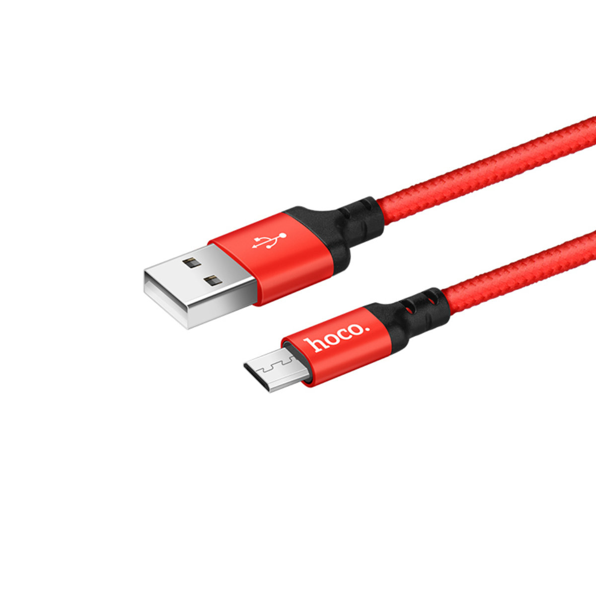 Cablu cu conectori USB la microUSB tata, HOCO X14 Times Speed, 2.4 A, lungime 1m, rosu [8]