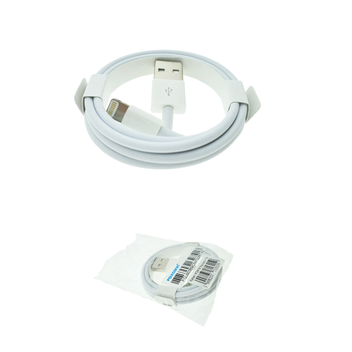 Cablu cu conectori USB tata la 8-pin lightning tata, Foxconn MD818, lungime 1m, alb [3]