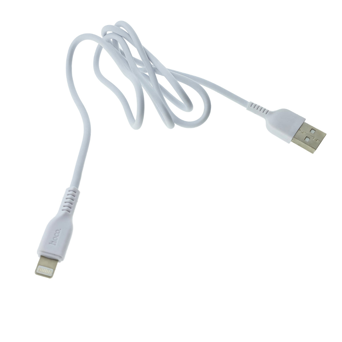Cablu cu conectori USB tata la 8-pin Lightning tata, HOCO X20 Snowy Spirit 06881, 2.4 A, lungime 1m, alb [2]