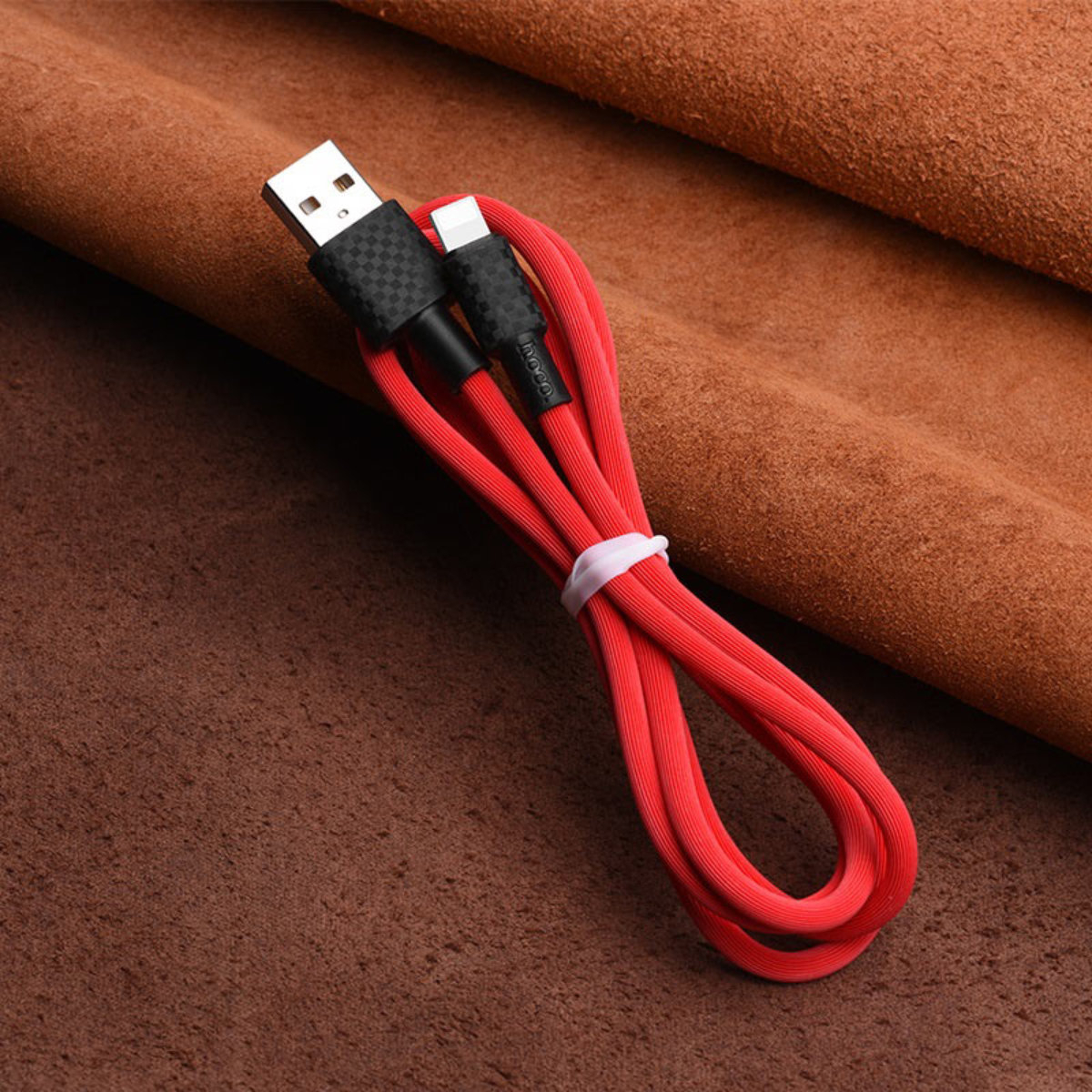 Cablu cu conectori USB tata la Lightning tata, HOCO X29R Superior Style, lungime 1m, 2A, rosu [10]