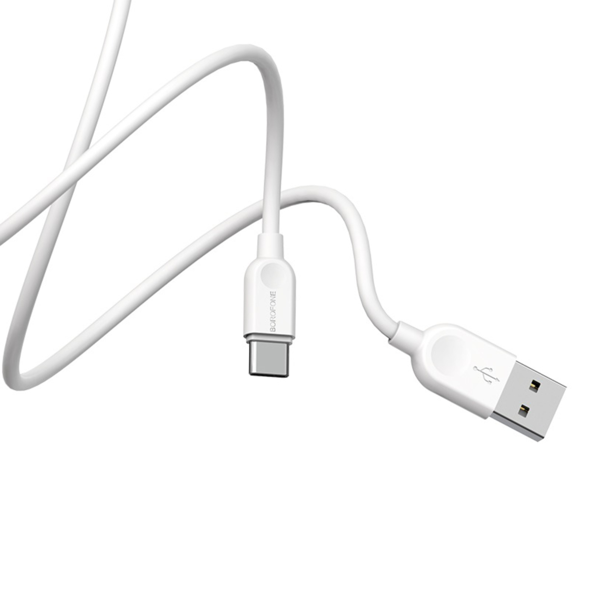 Cablu cu conectori USB tata la USB tip C tata, Borofone BX14 LinkJet, lungime 2m, 3A, alb [9]