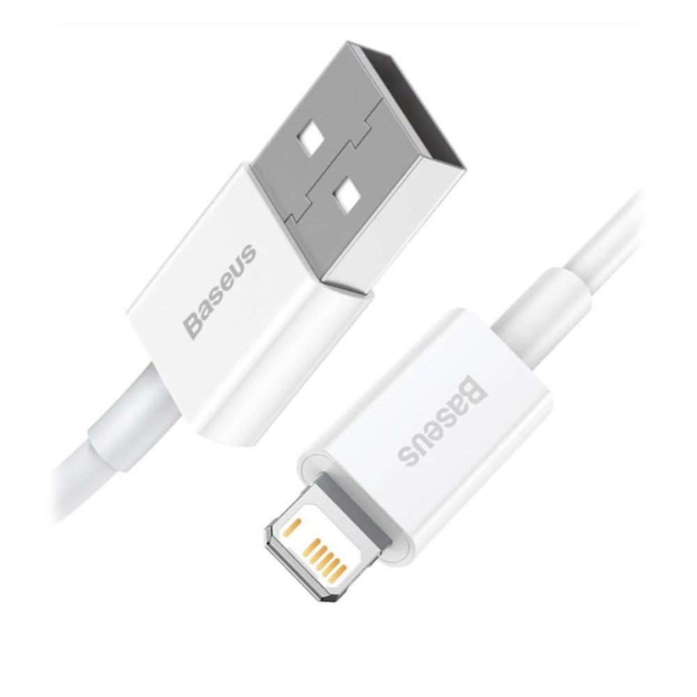 Cablu cu conectori USB tata si lightning tata, Baseus Superior Series CALYS-C02, 2.4A, lungime 2m, alb [10]