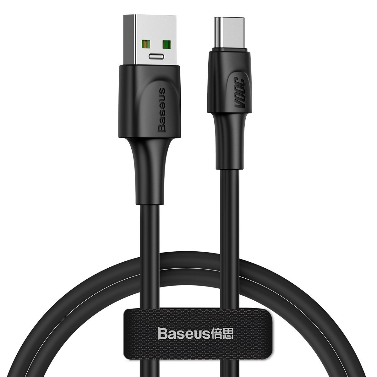 Cablu cu conectori USB tata si USB tip C tata, Baseus CATSW-F01 VOOC Quick Charge, 5A, lungime 1m, negru [1]